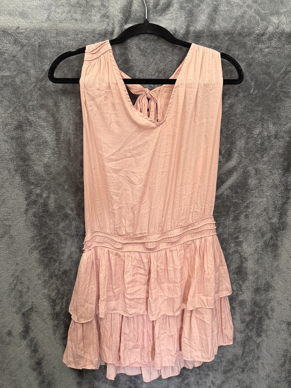 Mustard Seed Blush Pink Tiered Ruffle Sleeveless Top